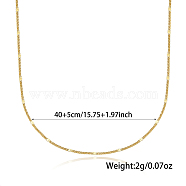 925 Sterling Silver Link Chain Necklaces, Fashionable and Simple, Golden, 15.75 inch(400mm)(BP1171-2)