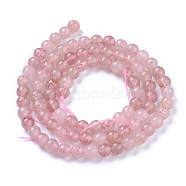 Natural Strawberry Quartz Beads Strands, Round, 4.5~5mm, Hole: 0.8mm, about 88~89pcs/strand, 15.35 inch(40cm)(G-P433-29)