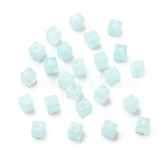 Transparent Acrylic Beads, Imitation Gemstone Beads, Cube, Pale Turquoise, 4.5x4.5x4.5mm, Hole: 1.7mm(OACR-H044-04A-02)