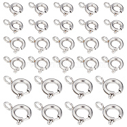 30Pcs 3 Styles 304 Stainless Steel Smooth Surface Spring Ring Clasps, Stainless Steel Color, 7.5~11.5x5~9.5x1.2~2mm, Hole: 1.5~2mm, 10pcs/style(STAS-SC0004-41)