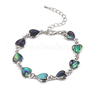 Heart Natural Abalone Shell/Paua Shell Link Bracelets for Women(FS5984-11)