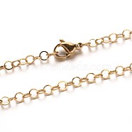 304 Stainless Steel Cable Chain Necklaces, with Lobster Claw Clasps, Golden, 29.5 inch(74.9cm)x3mm(NJEW-N0046-02G)