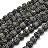 Unwaxed Natural Lava Rock Bead Strands, Round, 16mm, Hole: 1.5mm, about 25pcs/strand, 15.5 inch(G-F309-16mm)