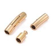 Tube 304 Stainless Steel Bayonet Clasps, Ion Plating (IP), Jewelry Findings, Golden, 28x7mm, Hole: 5mm(STAS-Q034-1G)