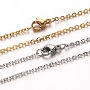 304 Stainless Steel Cable Chain Necklaces, with Lobster Claw Clasps, Mixed Color, 19.7 inch(50cm)(NJEW-M124-02)