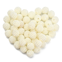 50Pcs Imitation Pearl Acrylic Beads, Berry Beads, Combined Beads, Round, Beige, 10mm, Hole: 1mm(OACR-YW0001-11A)