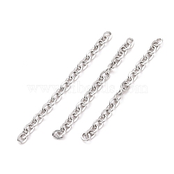 304 Stainless Steel Cable Chains, Unwelded, Stainless Steel Color, 1.5x2x0.4mm, about 0.08 Foot(0.025m)/pc(CHS-WH0007-01A-P)