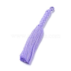 Nylon Tassel Big Pendants, Lilac, 90~100x7mm, Hole: 3x2mm(FIND-L010-A05)