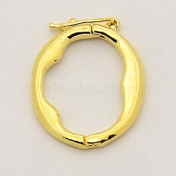 Brass Shortener Clasps, Twister Clasps, Oval Ring, Golden, 21x18x2mm(KK-M004-03G)