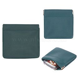 AHADEMAKER 2Pcs 2 Style Imitation Leather Change Purse, Headphone Storage Bag, with Magnetic Closure, Square, Dark Green, 8~11.3x8.3~12x0.6cm, 1pc/style(ABAG-GA0001-20A)