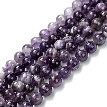 Natural Gemstone Beads Strands, Amethyst, AB Grade, Round, Purple, 7.5mm, Hole: 1mm, about 50pcs/strand, 14.5~15(37.5-38cm)