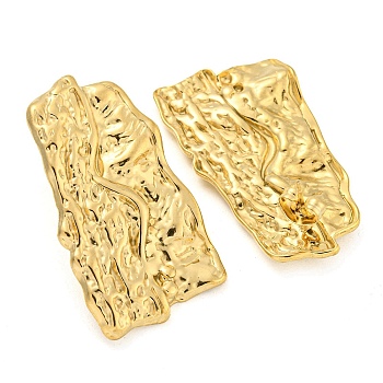 Ion Plating(IP) 304 Stainless Steel Ear Studs, Real 18K Gold Plated, 36x20.5mm