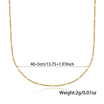 925 Sterling Silver Link Chain Necklaces, Fashionable and Simple, Golden, 15.75 inch(400mm)