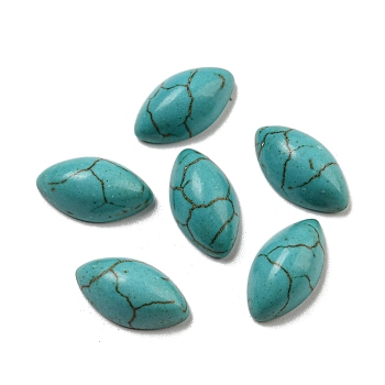 Synthetic Turquoise Cabochons, Horse Eye, 14x8x5mm