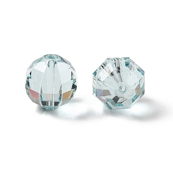 K9 Glass, Imitation Austrian Crystal Beads, Faceted, Roundell, Sky Blue, 10x10x10mm, Hole: 1.2mm