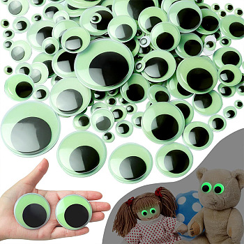 Luminous Plastic Craft Eye Cabochons, Glow in the Dark, for DIY Doll Toys Puppet Plush Animal Making, Sea Green, 10mm