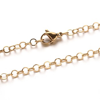 304 Stainless Steel Cable Chain Necklaces, with Lobster Claw Clasps, Golden, 29.5 inch(74.9cm)x3mm