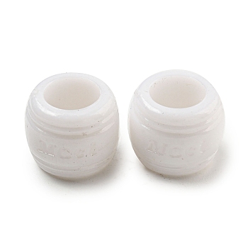 Opaque Acrylic Beads, Rondelle, White, 12x10mm, Hole: 7mm, about 714pcs/500g