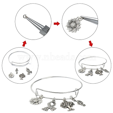 DIY Extendable Bangle with Charm Making Kit(DIY-YW0008-28)-5