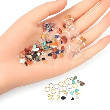 Gemstone Chip Beads Wish Bottle DIY Making Kits(DIY-FS0002-08)-4