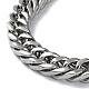 304 Stainless Steel Cuban Link Chain Necklaces with Skull Clasps(NJEW-P288-23P)-3