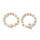 Glass Stretch Rings with Golden Plated Star & Moon Brass Beads(RJEW-JR00660-02)-1