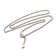 1.5mm Rack Plating Brass Wheat Chain Adjustable Slider Necklaces for Women Men(MAK-L044-07P)-1