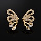 Brass Micro Pave Clear Cubic Zirconia Stud Earrings(EJEW-B131-04G)-2