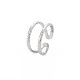 304 Stainless Steel Double Line Open Cuff Ring for Women(X-RJEW-S405-200P)-3