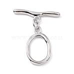 Rack Plating Brass Toggle Clasps, Cadmium Free & Lead Free, Long-Lasting Plated, Twist Ring, Real Platinum Plated, Ring: 24.5x15x2.5mm, Hole: 2.5mm, Bar: 29x9.5x2.5mm, Hole: 2.5mm(X-KK-B036-06P)