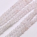 Natural Quartz Crystal Beads Strands, Rock Crystal Beads, Faceted Round, 3mm, Hole: 0.8mm, about 136pcs/strand, 16 inch(G-A129-3mm-04)