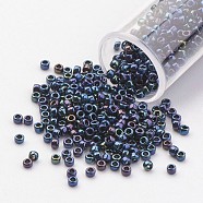 TOHO Japan Seed Beads, 15/0 Import Opaque Glass Round Hole Rocailles, Steel Blue, 1.5x1mm, Hole: 0.5mm(SEED-G001-88)