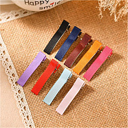 Alloy Alligator Hair Clip, with Wrap Cloth, Hair Accessories for Girls, Rectangle, Random Single Color or Random Mixed Color, 35mm, about 100pcs/bag(OHAR-PW0001-125O-01)