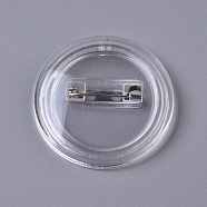 Acrylic Brooch Cabochon Bezel Settings, Flat Round, Clear, Tray: 59mm, 59x7.5mm(X-JEWB-WH0009-11C)