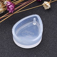 Teardrop Shape DIY Silicone Pendant Molds, Resin Casting Moulds, Jewelry Making DIY Tool For UV Resin, Epoxy Resin Jewelry Making, White, 28.5x22x7.5mm, Inner Size: 25x18mm, Hole: 1.87mm(X-AJEW-P038-03)