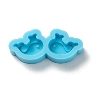 DIY Pendant Silhouette Silicone Molds, for Earring Makings, Resin Casting Molds, For UV Resin, Epoxy Resin Jewelry Making, Whale, Deep Sky Blue, 16.5x31x6mm, Inner Diameter: 10x12.5mm(DIY-G042-11)