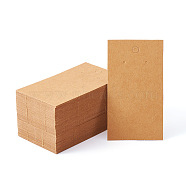 Paper Display Cards, Used For Earrings, Rectangle, Sienna, 90x50x0.1mm, Hole: 1~5mm(CDIS-TAC0001-01B)