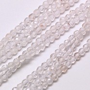 Natural Quartz Crystal Beads Strands, Rock Crystal Beads, Faceted Round, 3mm, Hole: 0.8mm, about 136pcs/strand, 16 inch(G-A129-3mm-04)