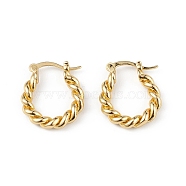 Brass Twist Hoop Earrings for Women, Long-Lasting Plated, Lead Free & Cadmium Free, Real 18K Gold Plated, 20x17.5x3.5mm, Pin: 0.7~1.2x0.7mm(EJEW-L234-088G)