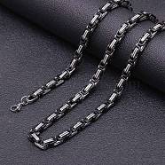 Titanium Steel Byzantine Chains Necklaces for Men, Black, 17.72 inch(45cm)(FS-WG56795-193)