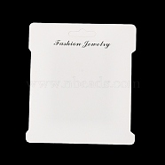 Paper Hair Ties Display Cards, Rectangle with Word Fashion Jewelry, White, 11x9.8x0.05cm, Hole: 25x7mm(CDIS-A006-18)