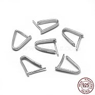 Rhodium Plated 925 Sterling Silver Pendant Bails, with S925 Stamp, Ice Pick & Pinch Bails, Platinum, 12x2mm, Pin: 0.6mm, Inseam Length: 10mm(STER-L057-080A-P)