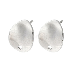 304 Stainless Steel Stud Earring Findings, Teardrop, Stainless Steel Color, 11x8.5mm, Hole: 1.2mm, Pin: 0.7x10.5mm(STAS-Z127-01P)