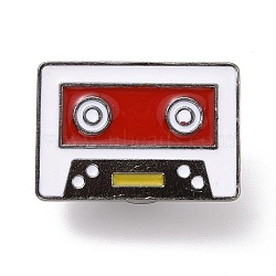 Tape Enamel Pin, Gunmetal Plated Alloy Badge for Backpack Clothes, Red, 17x25x2mm(JEWB-G012-D02)
