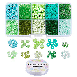 DIY Jewelry Making Kits, Including Round 12/0 Glass Seed Bead, Glass Bugle Beads, Acrylic Beads, Polymer Clay Beads, Crystal Thread, Mixed Color, Beads: 5860pcs/set(DIY-YW0003-88H)