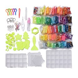 DIY 36 Colors 14000Pcs 4mm PVA Round Water Fuse Beads Kits for Kids, Including Scraper Knife, Spray Bottle, Pattern Paper, Pen and Template, Keychain & Accessories Making(DIY-Z007-53)