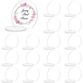 Acrylic Table Sign Holders, Blank Place Number Signs, for Wedding, Restaurant, Birthday Party Decorations, Flat Round, Clear, 39.5x72.5x57mm