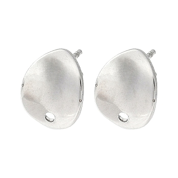 304 Stainless Steel Stud Earring Findings, Teardrop, Stainless Steel Color, 11x8.5mm, Hole: 1.2mm, Pin: 0.7x10.5mm