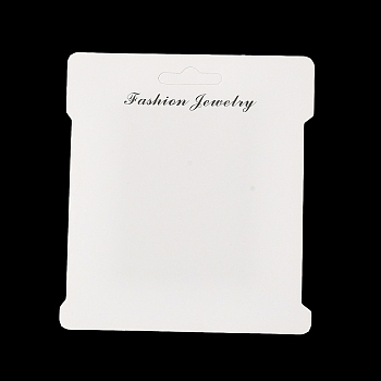 Paper Hair Ties Display Cards, Rectangle with Word Fashion Jewelry, White, 11x9.8x0.05cm, Hole: 25x7mm