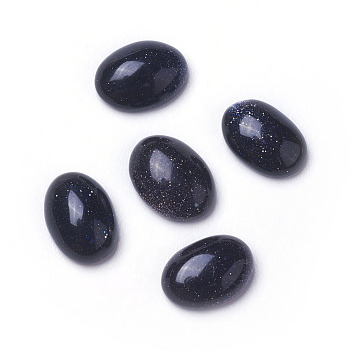 Synthetic Blue Goldstone Cabochons, Oval, 7x5x2~3mm